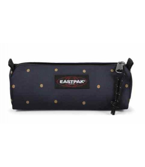 ESTOJO ESCOLAR EASTPAK PRETO COM PINTAS DOURADAS