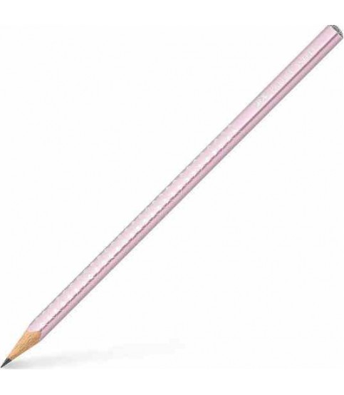 LÁPIS FABER-CASTELL GRIP SPARKLE ROSA METÁLICO HB