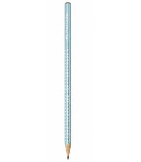 LÁPIS FABER-CASTELL GRIP SPARKLE AZUL METÁLICO HB