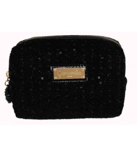 NECESSAIRE CAMOMILLA PRETO COM LANTEJOULAS PEQ. 3611
