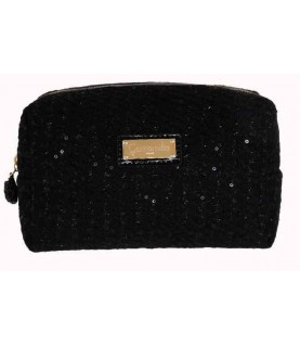 NECESSAIRE CAMOMILLA PRETO COM LANTEJOULAS GRANDE 3616