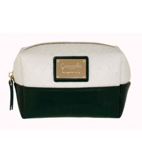 NECESSAIRE CAMOMILLA RETANGULAR BRANCO E VERDE PEQ. 4160