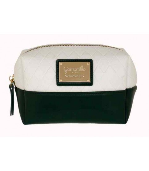 NECESSAIRE CAMOMILLA RETANGULAR BRANCO E VERDE PEQ. 4160