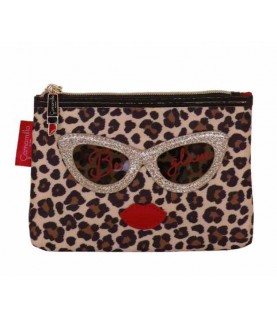 NECESSAIRE CAMOMILLA RETANG. GRANDE PADRÃO LEOPARDO BE CHIC REF.23439