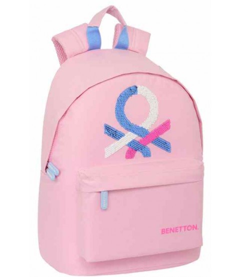 MOCHILA ESCOLAR BENETTON ROSA