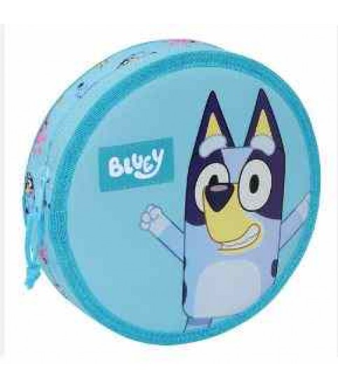 ESTOJO ESCOLAR REDONDO COM MATERIAL BLUEY