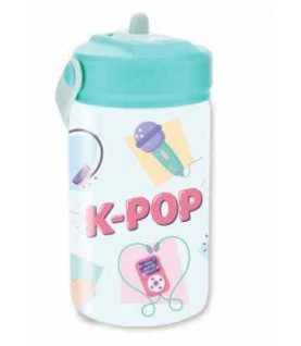GARRAFA ÁGUA 350ML AUREA KIDS VERDE MENTA K-POP