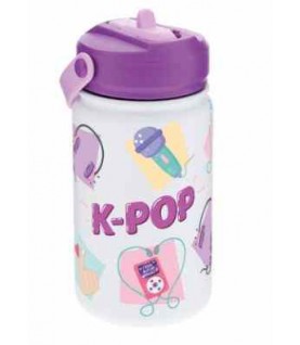 GARRAFA TÉRMICA 330ML AUREA KIDS BRANCA K-POP