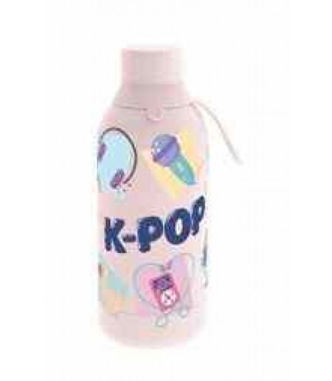 GARRAFA TÉRMICA 500ML AUREA ROSA CLARO K-POP GARRAFA TÉRMICA 500ML AUREA ROSA CLARO K-POP