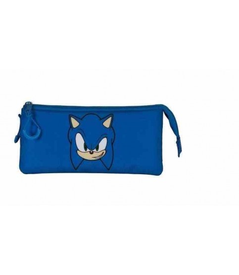 ESTOJO ESCOLAR TRIPLO SONIC AZUL