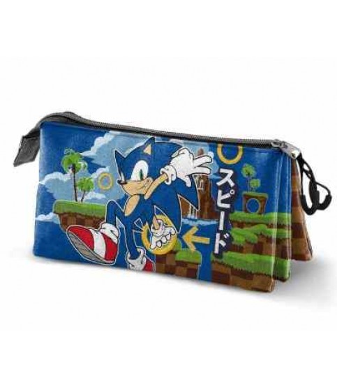 ESTOJO ESCOLAR TRIPLO SONIC THE HEDGEHOG