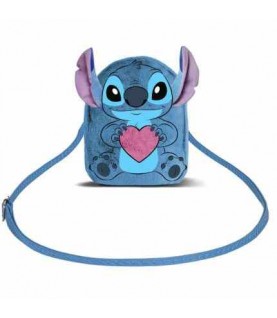 SACO TIRACOLO PEQUENO STITCH EM PÊLO AZUL REF.09142