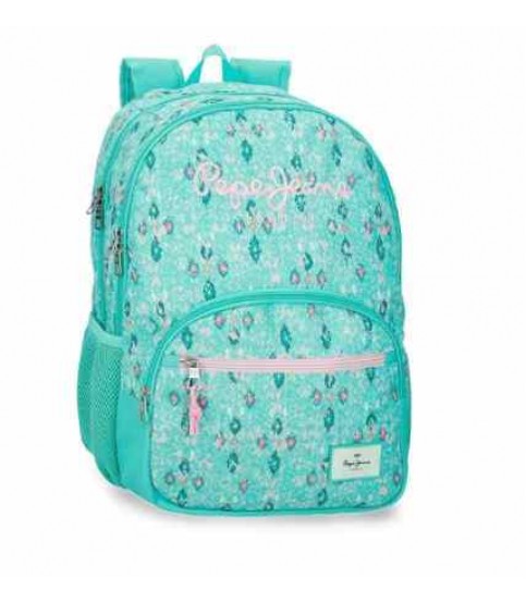 MOCHILA ESCOLAR DUPLA PEPE JEANS MENTA E ROSA REF.61125 MOCHILA ESCOLAR DUPLA PEPE JEANS MENTA E ROSA REF.61125
