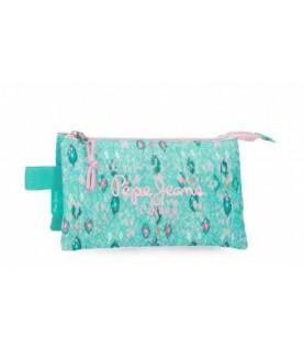 ESTOJO ESCOLAR TRIPLO PEPE JEANS MENTA E ROSA REF.6114341 ESTOJO ESCOLAR TRIPLO PEPE JEANS MENTA E ROSA REF.6114341